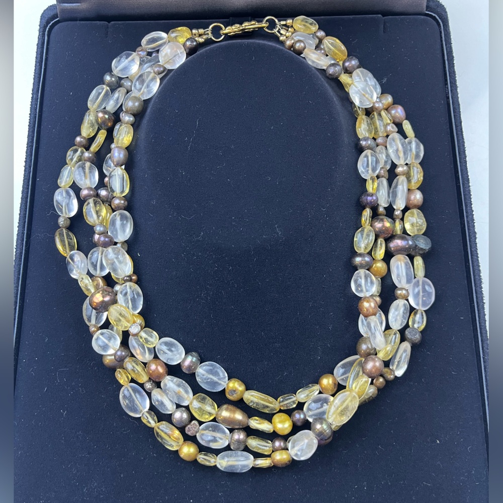 Beaded Multiple Layer Statement Necklace Hr12-7 - image 3
